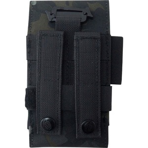 Pochette technique / Étui pour téléphone - Étui rembourré noir BTP avec boucle de fixation arrière, languettes de fixation MOLLE, étui de rangement camouflage personnalisé - Product Image 2