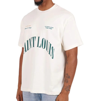 T-shirt surdimensionné personnalisé pour homme, imprimé Saint Louis, 100% coton, style streetwear décontracté, inspiration rétro, coupe ample