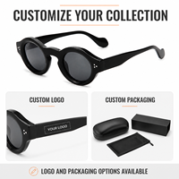 Lunettes de soleil polarisées rondes en acétate vintage européennes et américaines Mellume avec logo personnalisé, ODM OEM, UV400, anti-reflets, unisexes