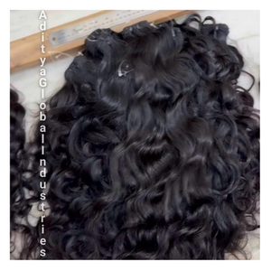 Venta caliente natural rizado crudo indio sin procesar cutículas alineadas extensiones de cabello sin enredos fabricante indio y mayorista - Product Image 1