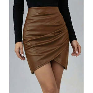 Jane's Women's High-Waisted Side-Zip <b>Pleated</b> <b>Mini</b> Leather <b>Skirt</b> 30562 - Product Image 2