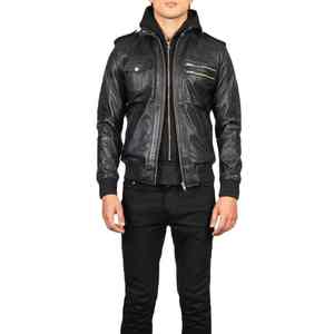 Blouson aviateur en toile pour homme de haute qualité avec doublure en coton de luxe, coupe-vent et écologique, confort hivernal - Product Image 1