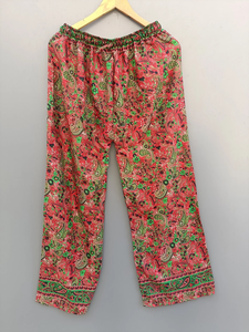 เซ็ตชุดนอนผ้าไหมสไตล์วินเทจของอินเดีย,ชุดเดรสครอปผ้าไหมรีไซเคิลจาก Palazzo ชุดเดรสใส่กลางคืน - Product Image 3