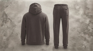 Conjunto Deportivo de Invierno para Hombre, 100% Algodón, Sudadera y Pantalones Deportivos Casuales con Cordón, Cintura Media, Lavado Claro, Logotipo Personalizado, Talla 6XL - Product Image 3
