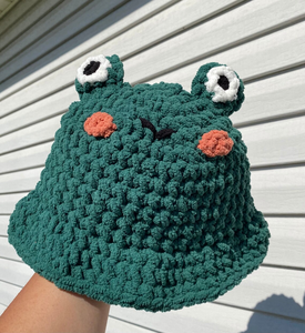 Sombreros de Pescador Tejidos a Mano 100% Algodón, Estilo Lindo, Varios Colores y Diseños (Animales de Dibujos Animados) para Adultos Unisex, Uso en la Playa y Viajes - Product Image 1