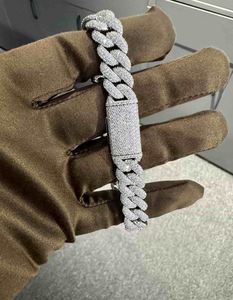 VVS Moissanite 925 <b>Sterling</b> <b>Silver</b> <b>Bracelet</b> 12MM 8 Inches White Gold Plated Fashion Charm <b>Bracelet</b> - Product Image 1