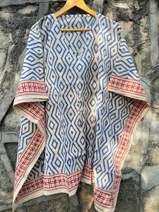 Mini vestido caftán floral bohemio hecho a mano de algodón 100% para mujer, albornoz informal, cintura Natural, antiestático, regalos de boda para mamá - Product Image 2