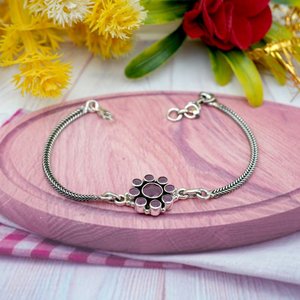 Pulsera de boda de piedras preciosas naturales de Plata de Ley 925, joyería ajustable de diseño Floral para su aniversario, conjuntos de joyería de moda - Product Image 3