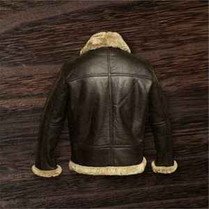 Chaqueta Bomber Clásica de Piel de Oveja B3 para Hombre 2026, Chaqueta de Aviador Cálida de Otoño con Cuello Alto, Ropa Exterior OEM - Product Image 6