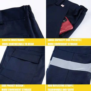 Pantalon de travail de sécurité routière haute visibilité, bande réfléchissante légère, pantalon de sécurité orange pour homme, pantalon imperméable haute visibilité disponible - Product Image 6