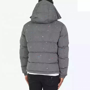 Manteau d'hiver matelassé en duvet pour homme, coupe-vent, chaud, épais, à capuche amovible, rembourré en coton, style doudoune, personnalisable OEM - Product Image 3