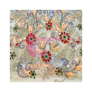 ผ้าลูกไม้สำหรับงานแต่งงาน ขายส่ง ผ้าลูกไม้ปักเลื่อม ผ้าลูกไม้โพลีเอสเตอร์ สำหรับชุดแต่งงาน ราคาไม่แพง - Product Image 1