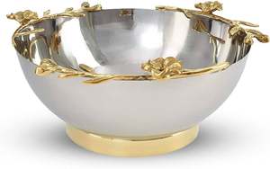 Bol de service en laiton et en métal pour la maison hôtel Restaurant table et vaisselle couleur argent forme personnalisée bol de service de fruits alimentaires - Product Image 6