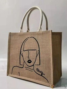 Jute <b>Bags</b> Medium Size Handmade <b>Plain</b> Design Custom Logo Perfect For Shopping Use <b>Bags</b> Prime Quality <b>Canvas</b> Tote Sacks By ACMI - Product Image 6