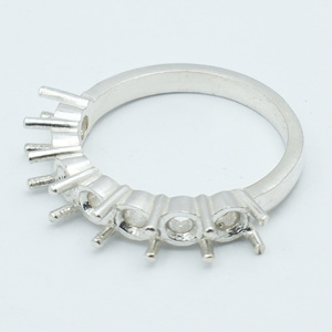 Bán buôn 925 sterling Silver Semi Mount DIY prong thiết lập <span class=keywords><strong>7</strong></span> đá vòng 4 mét đồ trang sức trống làm cho tất cả các kích cỡ có sẵn Ấn Độ mới - Product Image 4