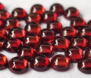 โกเมนสีแดงธรรมชาติทรงกลม6มม. พลอยโกเมนหลังแบน-พลอยโกเมนหลวมคุณภาพสูง - Product Image 4