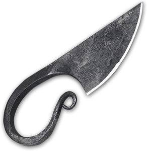 Coltello Tradizionale da Campeggio in Acciaio al Carbonio con Manico in Acciaio Inox di Alta Qualità, Punta da Lancio per Sopravvivenza - Product Image 1