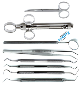 Instruments en acier inoxydable de haute qualité pour la configuration du plateau de préparation des couronnes dentaires Ensemble de 8 fabricants et exportateurs d'instruments dentaires - Product Image 3