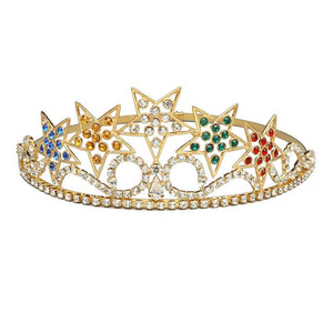 Corona Masónica de la Orden de la Estrella de Oriente, Gran Matrona, OES, 5 Estrellas, Tamaño Grande, Rara - Product Image 1
