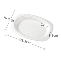 Bagasse ovale de canne à sucre jetable écologique compostable biodégradable micro-ondable plaques et plateaux congelables 5-12 pouces