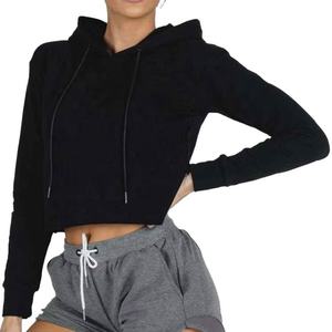 New Wholesale Fitness Womens Gym <b>Hoodies</b> Custom High Quality <b>Workout</b> Sports Crop Top Athletic Hoodie for Women - Product Image 2