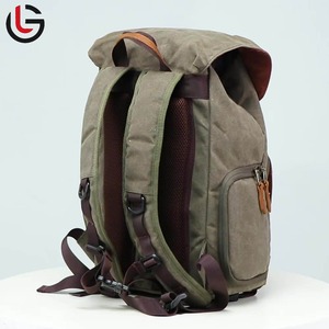 2025 classique extérieur sac à dos toile cirée vente chaude pour la randonnée Camping usage urbain à la mode en cuir véritable coton fermeture éclair - Product Image 4