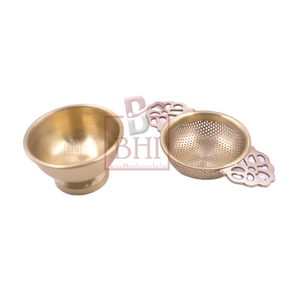 Coladores de puré redondos de latón reutilizados para sacar el líquido de los alimentos Accesorios de cocina de diseño antiguo - Product Image 4