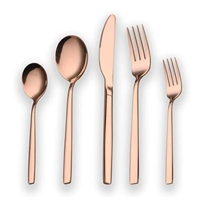 Ensemble de couverts en acier inoxydable fini or rose avec poignée forgée à la main pour mariage ensemble de couverts fait à la main - Product Image 6