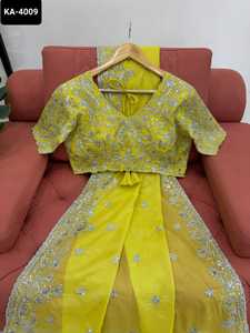 Sari en soie Tibby très attrayant avec des fils et des paillettes, pour les fêtes et les festivals, à bas prix et de bonne qualité - Product Image 5