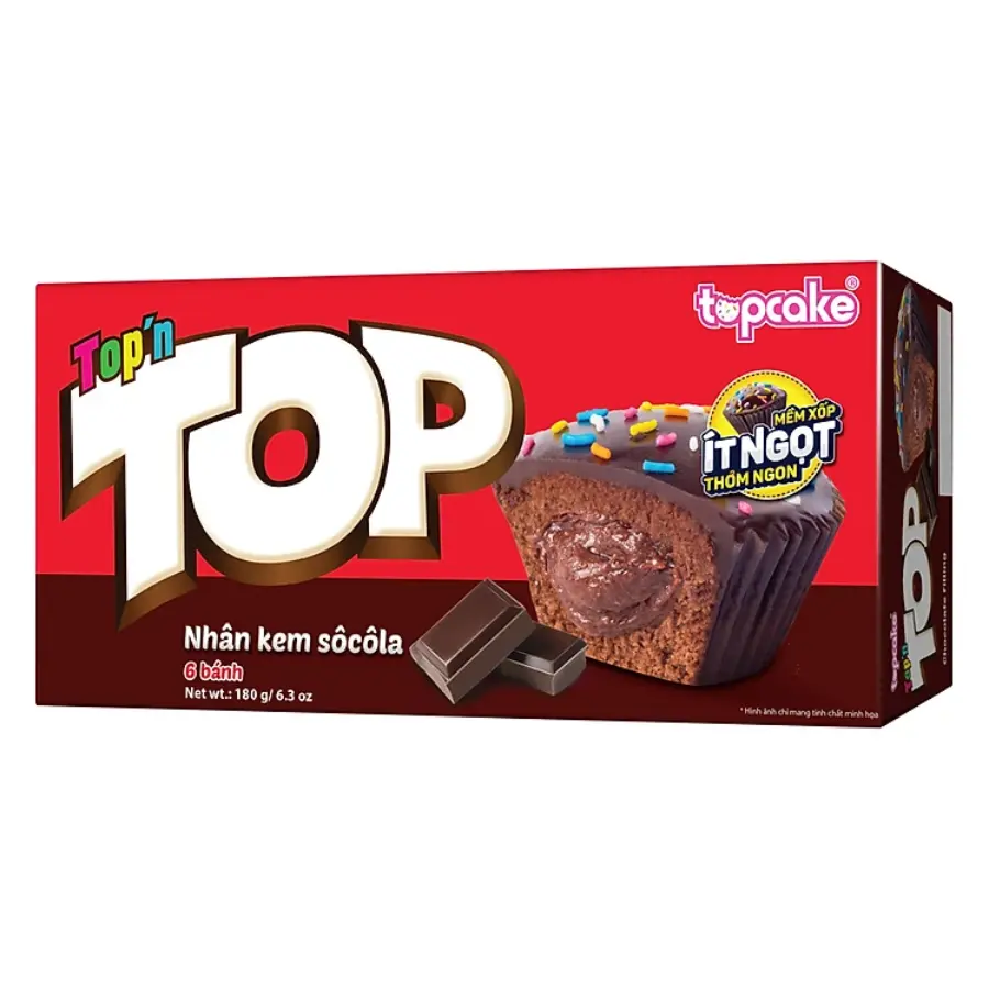 Topcake Top'n Cream Filling Chocolate Cake Soft Sprinkled With Chocolate Cream Nuggets With Improved Recipe Less Sweet Soft