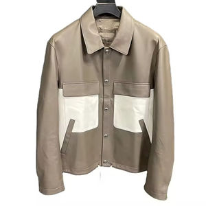 Nouvelle Veste d'Hiver 2026 pour Homme en Cuir de Mouton Véritable, Style Motard, Douce, Lisse, Réversible et Matelassée, Tendance et Très Vendue - Product Image 1