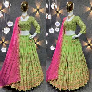 Lehenga Choli-diseñador de alta calidad, imitación de Georgette, trabajo de secuencia, con Dupatta, venta al por mayor, proveedor de fábrica - Product Image 4