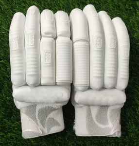 Guantes de bateo de cricket de algodón 100% transpirables ambidiestros de cuero PU de alta calidad Color blanco tamaño mediano personalizable - Product Image 5