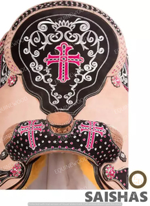 Selle en cuir véritable légère de qualité supérieure fabriquée à la main de style occidental pour la performance de rodéo de course de baril - Product Image 3