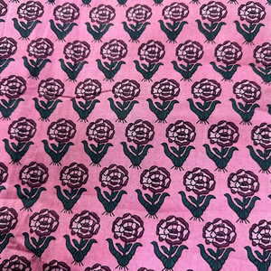 Custom Unstitched Indian Hand Block Printed 100% Cotton Jaipuri Soft Floral Fabric for Shirts and Bags Lightweight Craft Fabric - Product Image 1