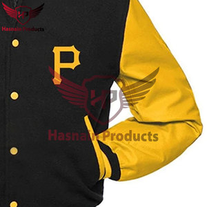 Logotipo personalizado lana Chenille bordado béisbol Pittsburgh Pirates hombres Varsity chaqueta Letterman al por mayor - Product Image 3