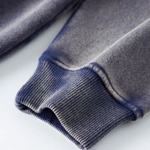 Sweats à capuche en coton lourd sans ficelle de haute qualité sweat à capuche pour hommes sérigraphie personnalisée lavée à l'acide avec fermeture éclair - Product Image 4