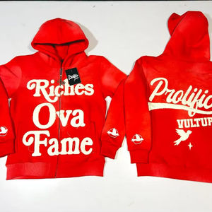 Sweat à capuche zippé personnalisé avec délavage à l'acide Zipup en détresse Sunfaded Sun Faded French Terry Thick Double Zip Up Hoodie Men - Product Image 1