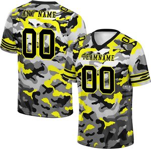 Camisetas de fútbol americano de equipo personalizado de alta calidad, malla deportiva transpirable, Camuflaje, sublimación, bordado, logotipos, verano corto - Product Image 4