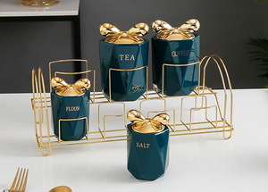 <span class=keywords><strong>Set</strong></span> di Barattoli in Ceramica Sigillati per Utensili da Cucina e Condimenti, Stile Nordico Personalizzato BIYOU - Product Image 5