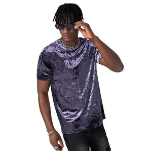 Camisetas de Terciopelo de Alta Calidad, Color Personalizado, Corte Ajustado, Cuello Redondo, Ropa Exterior Informal y Transpirable para Mujer y Hombre - Product Image 3