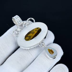 จี้พลอยซิทรินเงินแท้ 925 ทำมือ สไตล์โบฮีเมียน เครื่องประดับโดดเด่น ได้รับการรับรองจาก IGI ของขวัญวันเกิดสำหรับเด็กและผู้หญิง - Product Image 6