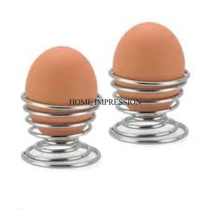 Modern Creative Art Unique Fancy Designer Metal Wire Silver Color Finishing Shiny Polished Single <b>Egg</b> <b>Storage</b> Holder From India - Product Image 1