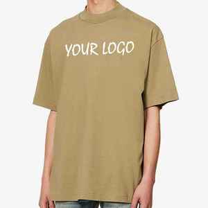 เสื้อยืดผ้าฝ้าย100% เปิดไหล่โอเวอร์ไซส์สำหรับผู้ชายเสื้อแนวสตรีทผ้าถักแบบเฮฟวีเวตระบายอากาศได้ดีดีไซน์เรียบระบบดิจิตอลสำหรับฤดูใบไม้ผลิ - Product Image 3