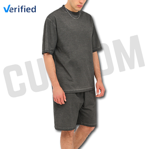 T-shirt personnalisé pour hommes High Street T-shirt en jersey tricoté écologique à imprimé d'eau, anti-rétrécissement et anti-boulochage T-shirt à motif solide pour hommes - Product Image 4