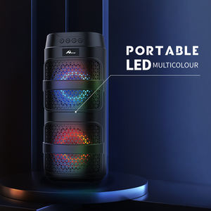 2X8W BT Mini Modelo 1130355 Altavoz negro con LED y micrófono Gabinete de plástico alimentado por batería - Product Image 2