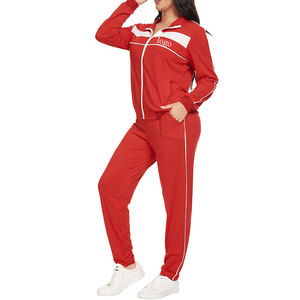 2024 nuevo conjunto de dos piezas de contraste de color tendencia de las mujeres cada conjunto suelto cabeza cuello redondo casual traje deportivo personalizado mujeres - Product Image 3