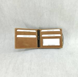 Porte-cartes en cuir véritable avec pince à billets Portefeuille personnalisé Logo personnalisé Cadeau promotionnel RFID Safe Feature India Supply - Product Image 2