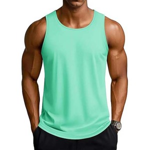 Gym Sports Top Qualité Crew Neck High Street Coton Respirant Sans Couture Sous-vêtement Sans Manches Débardeur Summer Fitness Shirt - Product Image 1