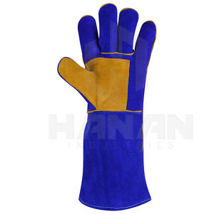Gants de sécurité au travail personnalisés de couleur unie gants de soudage en cuir résistant à la chaleur en cuir soudeurs gants de protection des mains de sécurité - Product Image 6